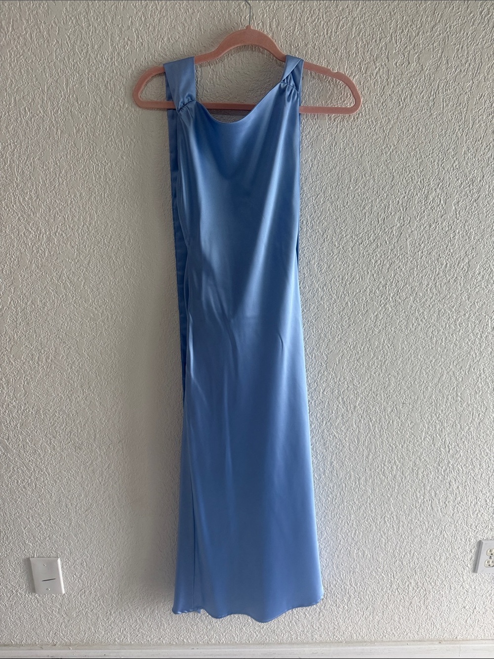 Satin Slip Dress in Powder Blue